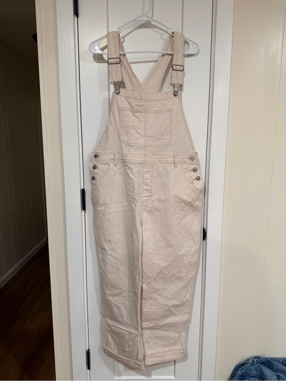 Sonoma Cream Cotton Denim Overalls